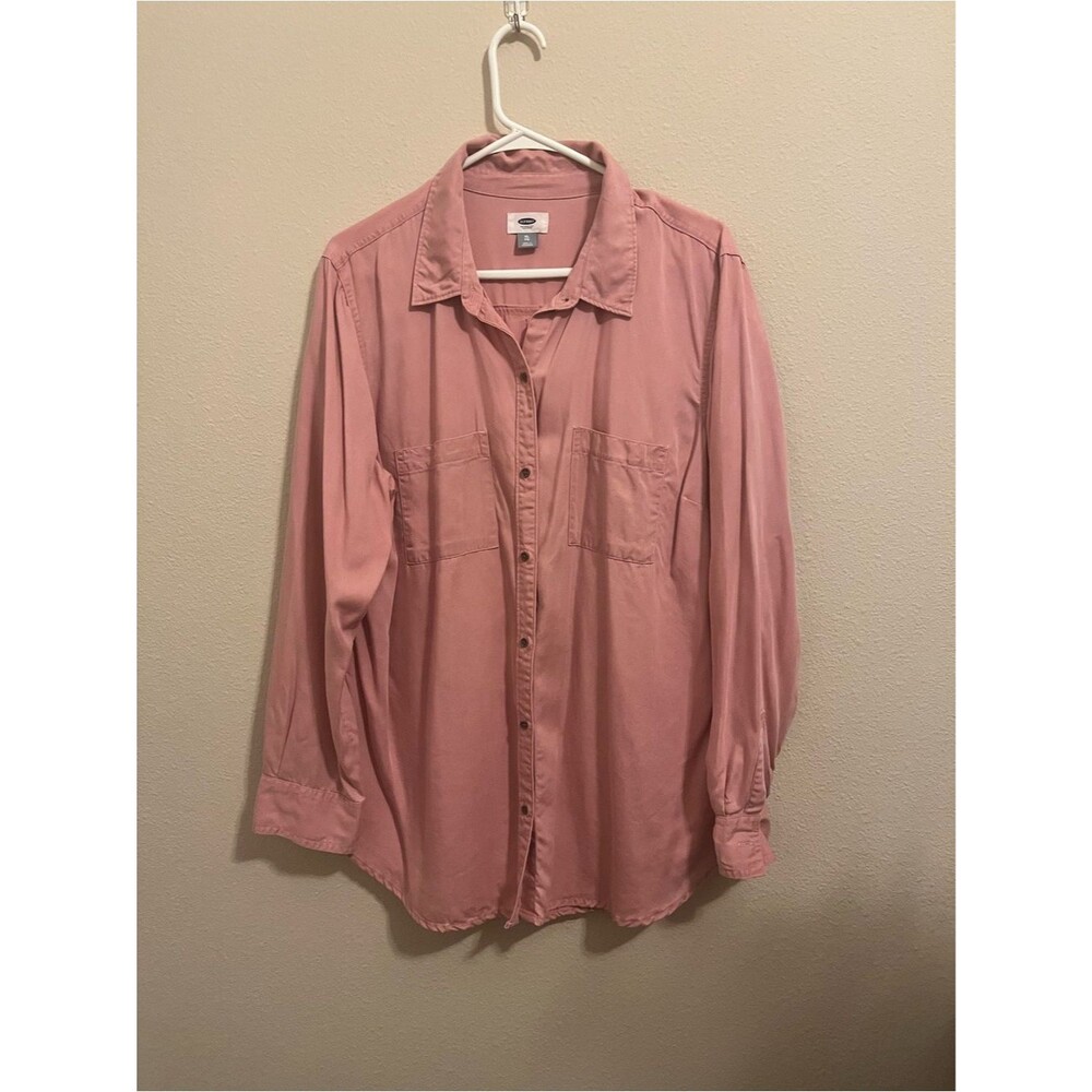 Old Navy Blush Pink Long-Sleeve Button-Up Shirt